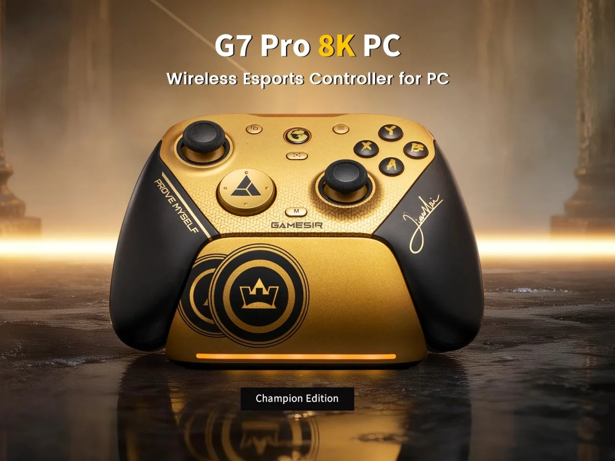 GameSir G7 Pro 8K PC Champion Edition stuns in black and gold